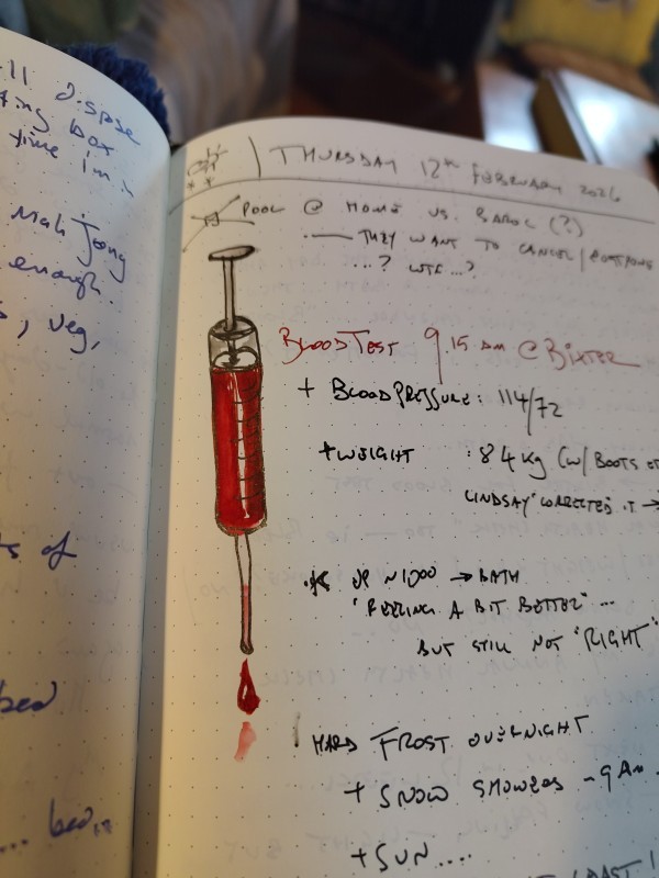 a regular blood test gets a sketch each time